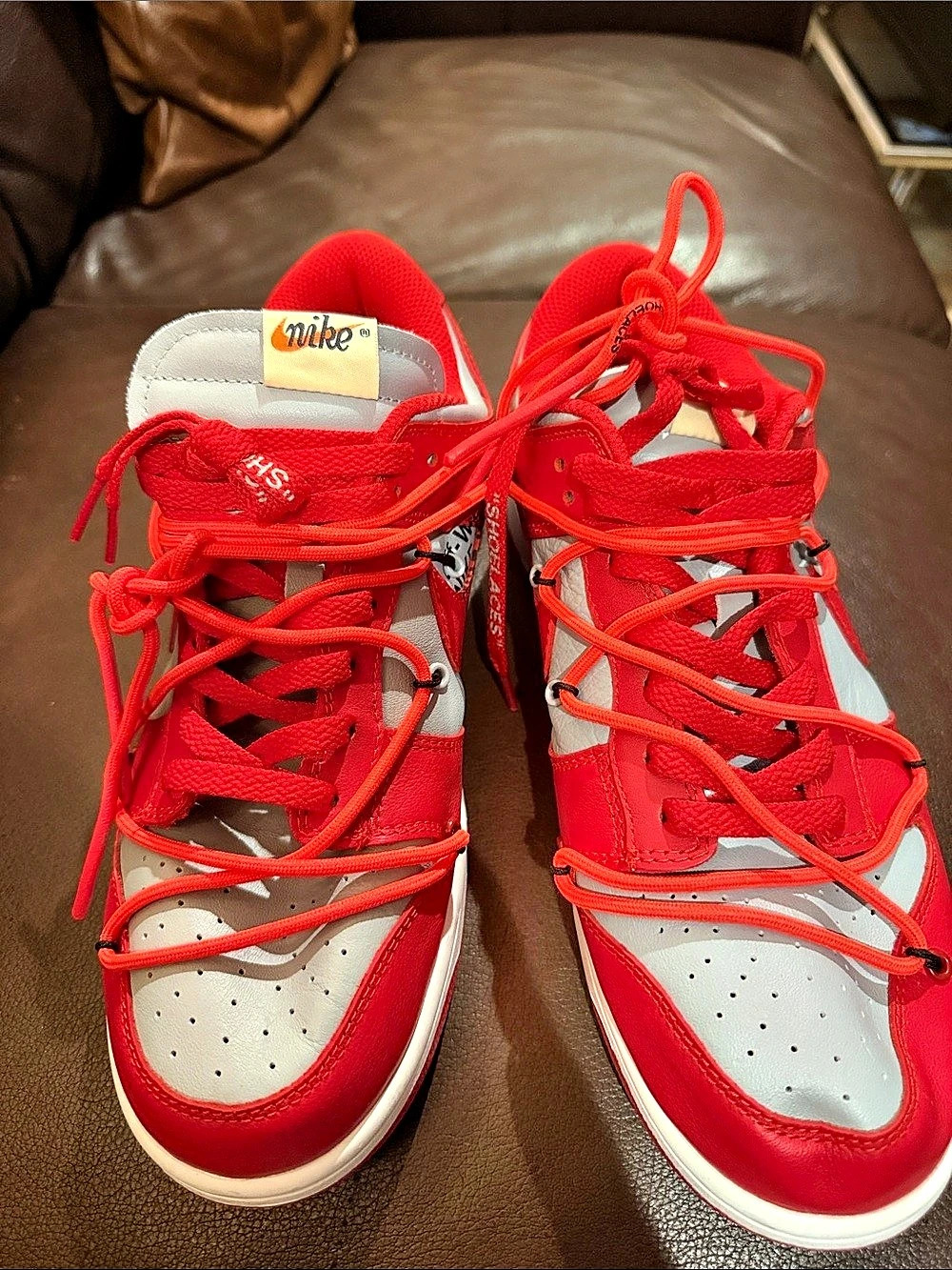 Nike Dunk Low Off-White University Red & White Sneakers